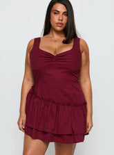 Shantelle Romper Burgundy Curve